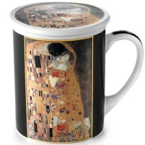 Taza con Filtro y Tapa de El Beso de Gustav Klimt