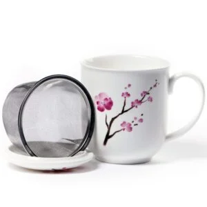 Taza con Filtro y Tapa Flor de Cerezo