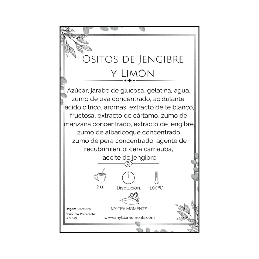 Ositos de Jengibre y Limón - Gominola o Té Soluble - Imagen 5