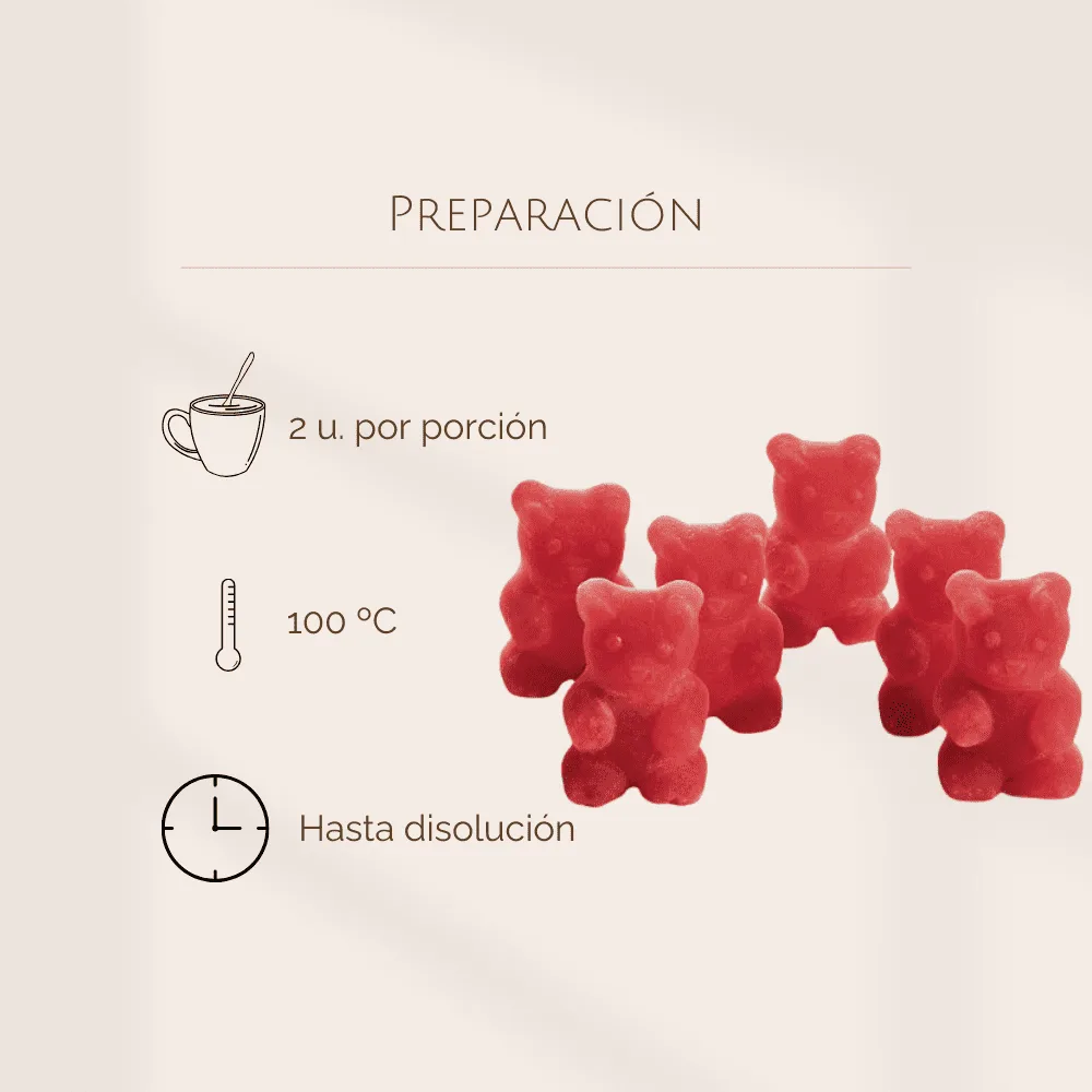 Ositos de Frambuesa y Vainilla - Gominola o Té Soluble - Imagen 3